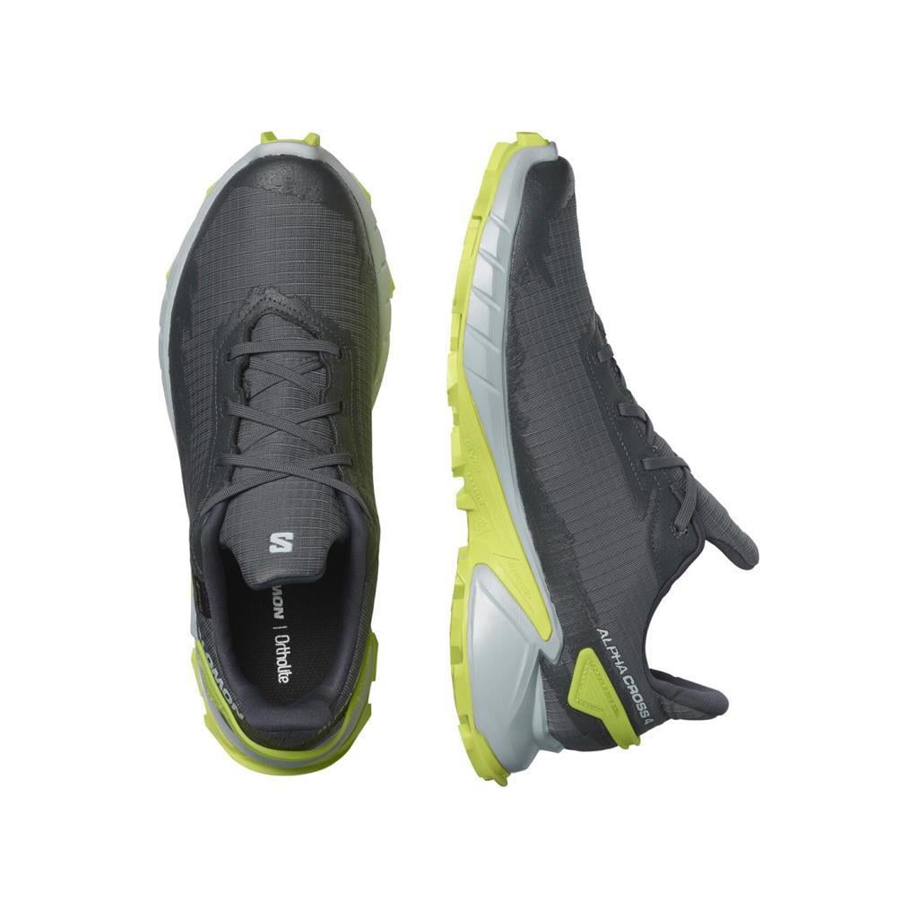 Salomon 470667 Alphacross 4 GTX Ebony/Pearl Blue/Acid Lime Erkek Outdoor Ayakkabı
