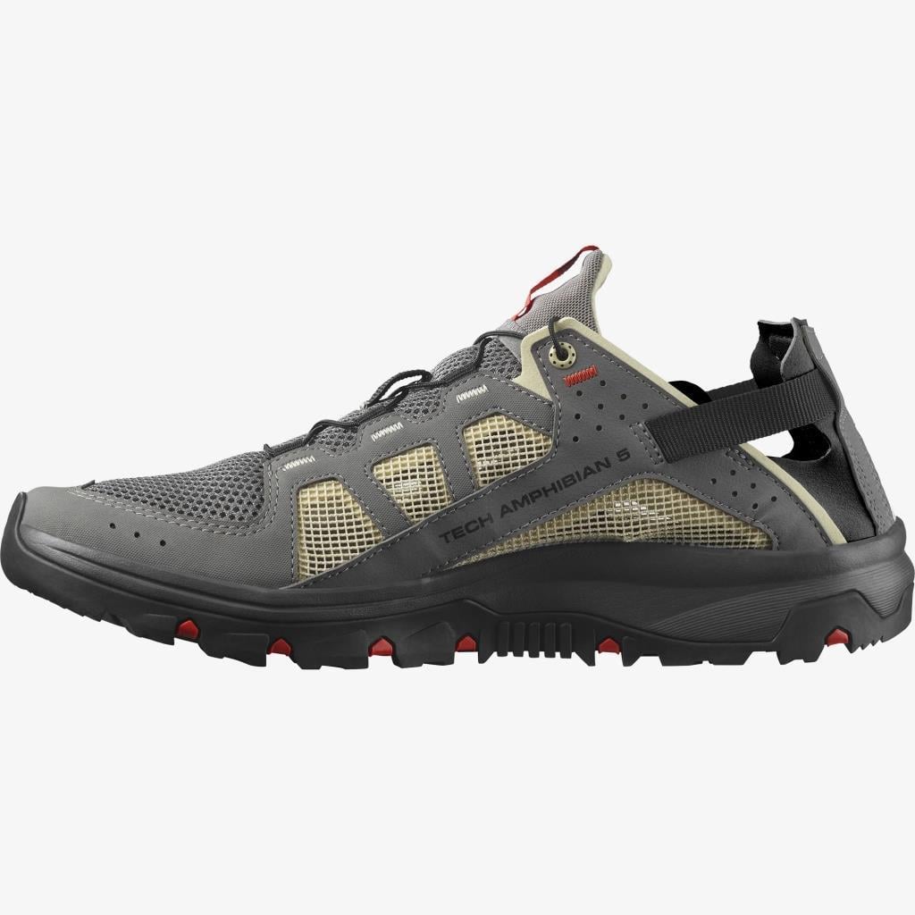 Salomon 471149 Techamphibian 5 Pewter/Moth/Fiery Red Erkek Outdoor Ayakkabı