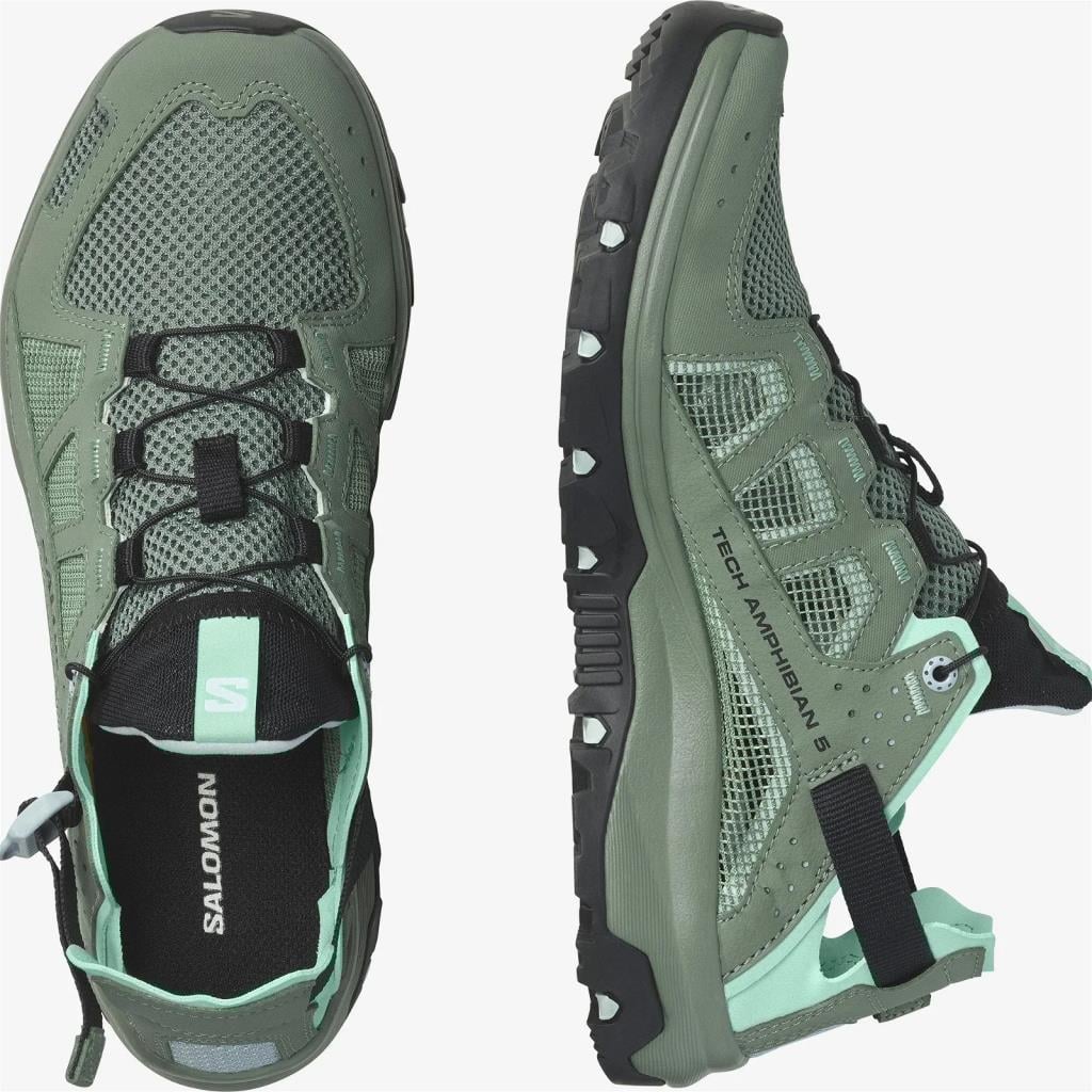 Salomon 471173 Techamphibian 5 W Laurel Wreath/Arctic Ice/Marine Blue Kadın Outdoor Ayakkabı