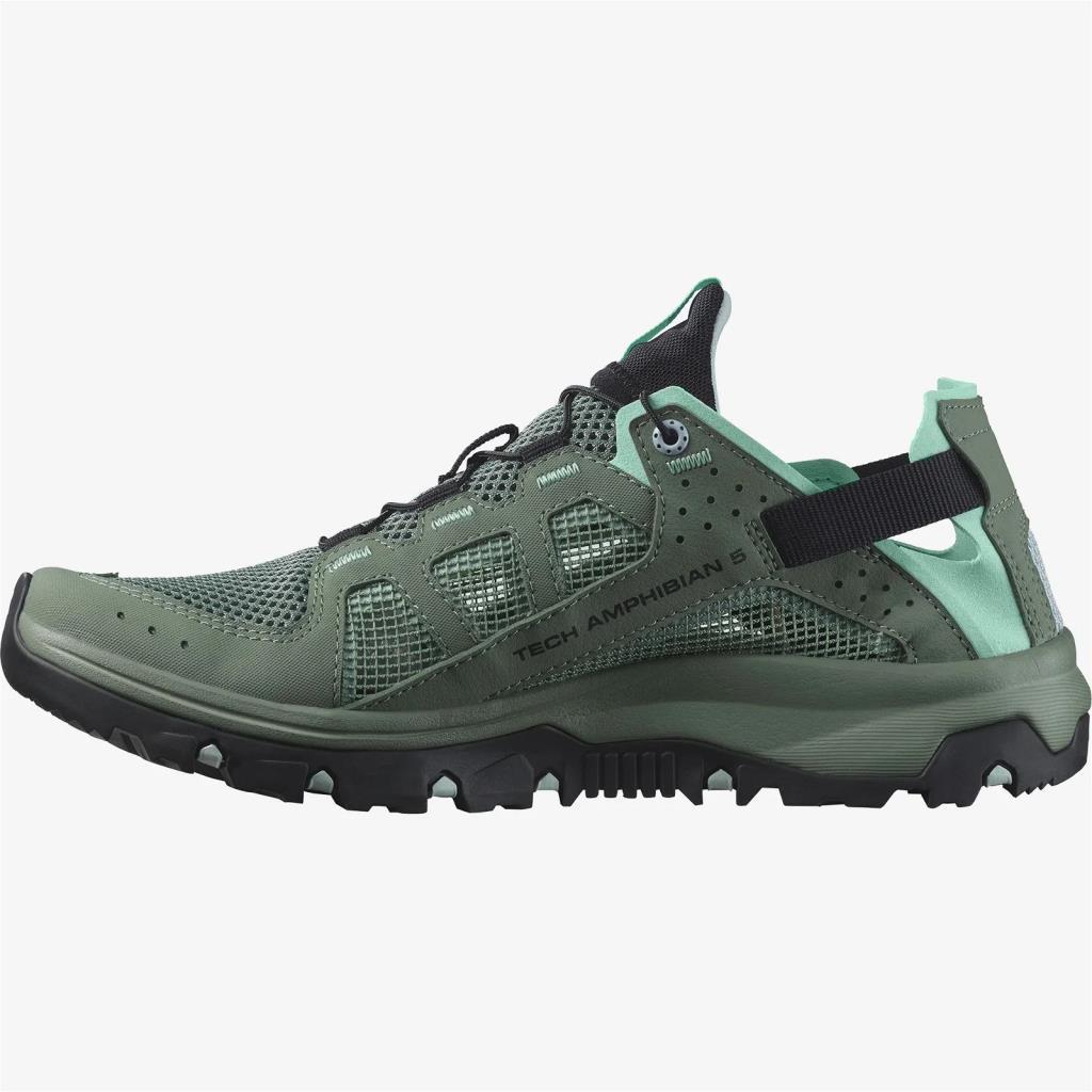 Salomon 471173 Techamphibian 5 W Laurel Wreath/Arctic Ice/Marine Blue Kadın Outdoor Ayakkabı