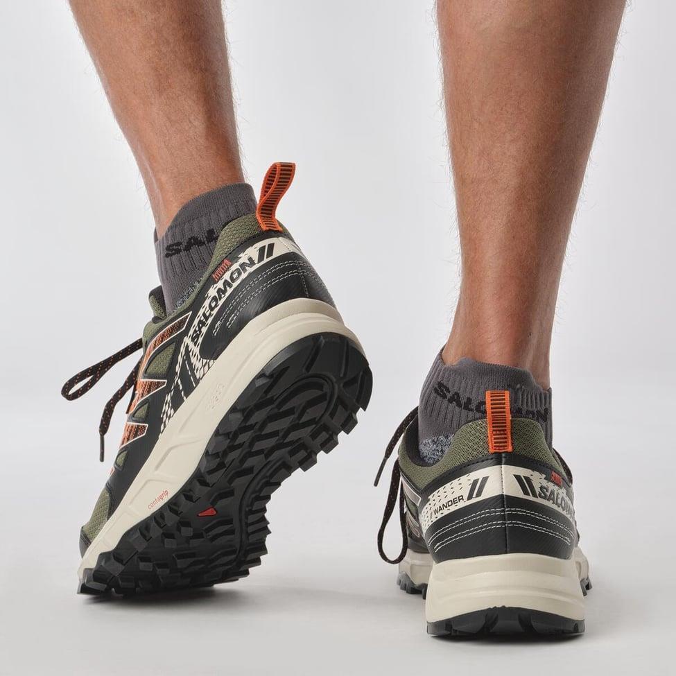Salomon 471485 Wander GTX Deep Lichen Green/Rainy Day/Scarlet Ibis Erkek Outdoor Ayakkabı