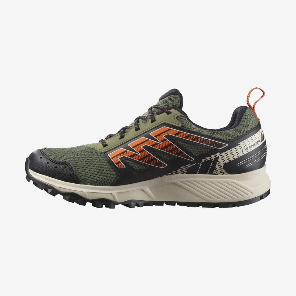 Salomon 471485 Wander GTX Deep Lichen Green/Rainy Day/Scarlet Ibis Erkek Outdoor Ayakkabı