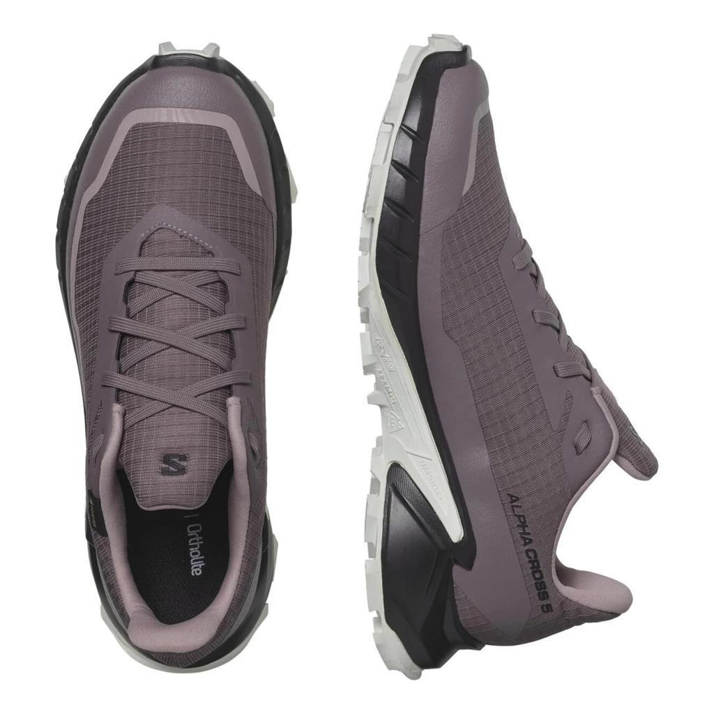 Salomon 473110 Alphacross 5 GTX W Moonscape/Black/White Kadın Outdoor Ayakkabı