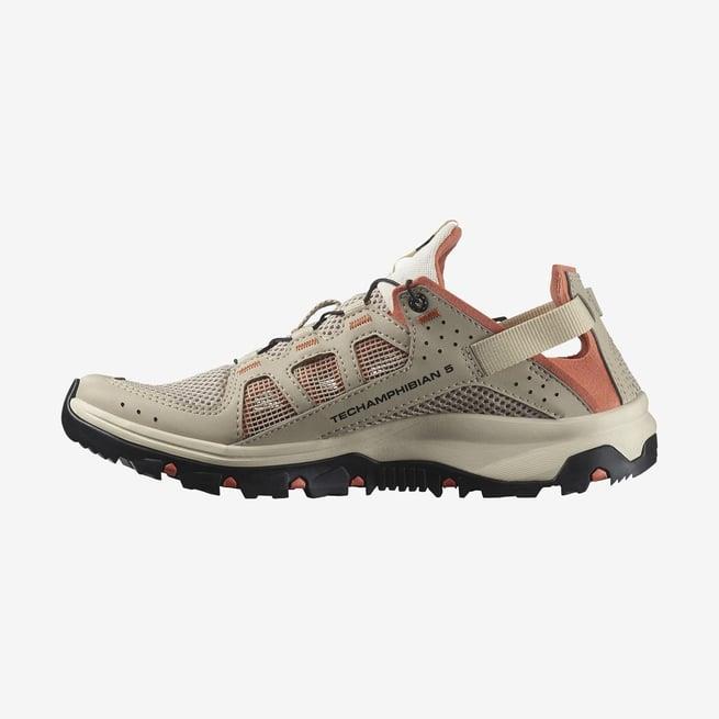 Salomon 474324 Techamphibian 5 W White Pepper/Bleached Sand/Living Coral Kadın Outdoor Ayakkabı