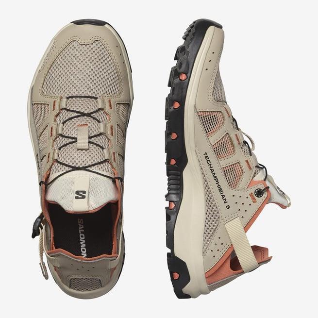 Salomon 474324 Techamphibian 5 W White Pepper/Bleached Sand/Living Coral Kadın Outdoor Ayakkabı