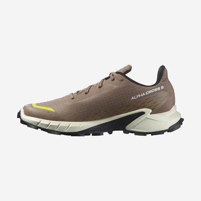 Salomon 474601 Alphacross 5 Caribou/Canteen/Sulphur Spring Erkek Outdoor Ayakkabı