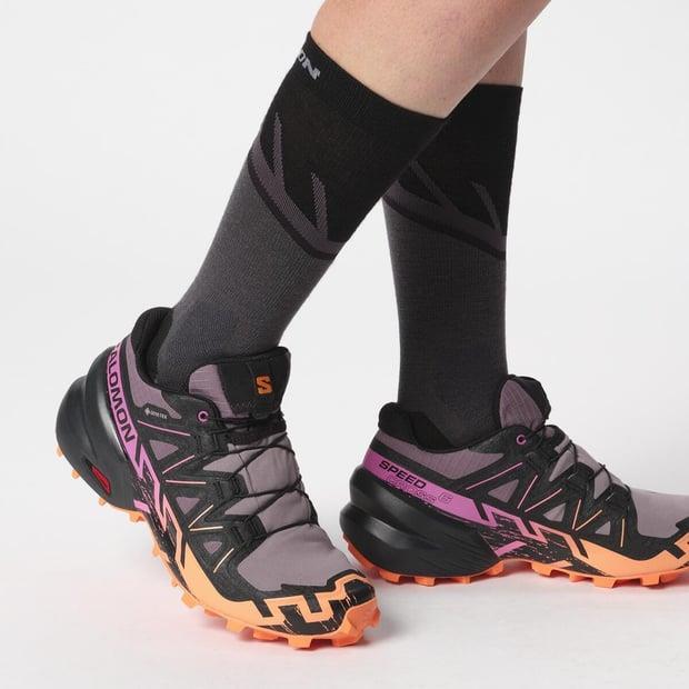Salomon 474657 Speedcross 6 GTX W Moonscape/Black/Bird of Paradise Kadın Outdoor Ayakkabı