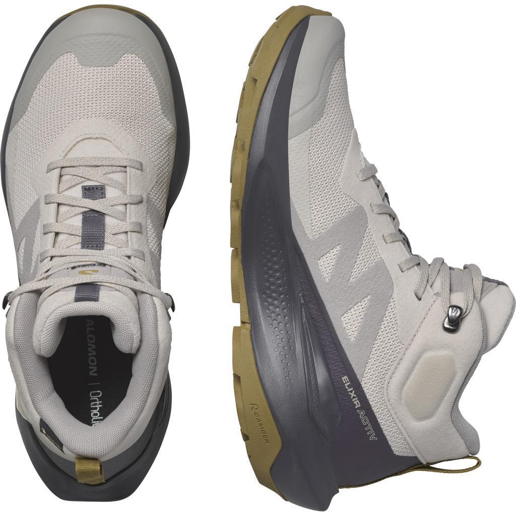 Salomon 475642 Elixir Activ Mid GTX W Silver Cloud/Nine Iron/Gothic Olive Kadın Outdoor Bot