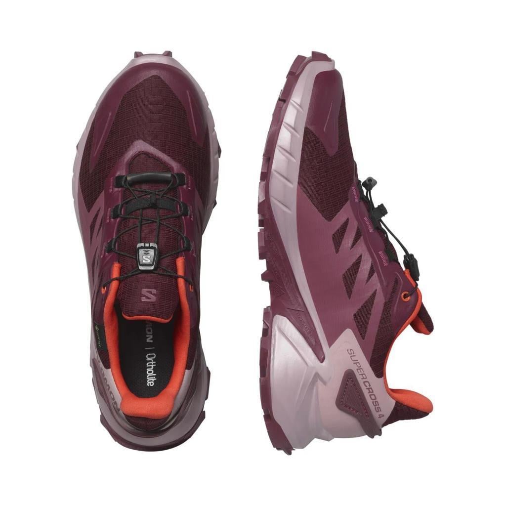 Salomon 475945 Supercross 4 GTX W Tawny Port/Deauville Mauve/Cherry Tomato Kadın Outdoor Ayakkabı