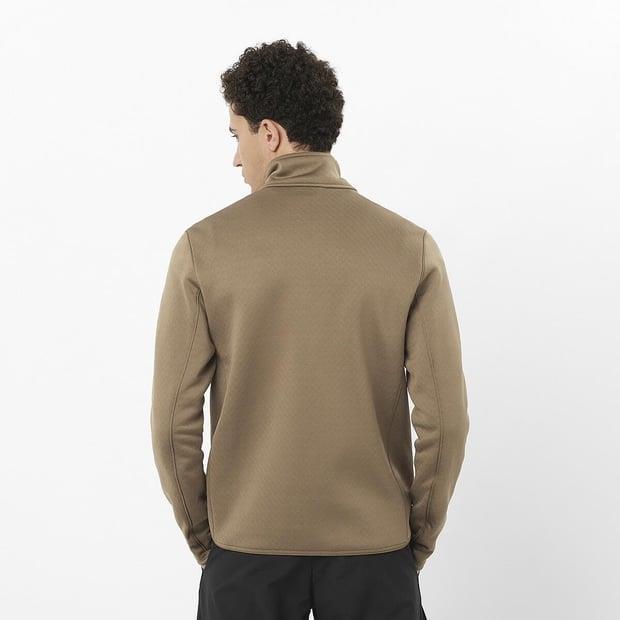 Salomon LC2329100 Sntial Midfleece FZ M Shitake Erkek Outdoor Polar