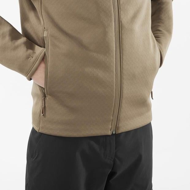 Salomon LC2329100 Sntial Midfleece FZ M Shitake Erkek Outdoor Polar