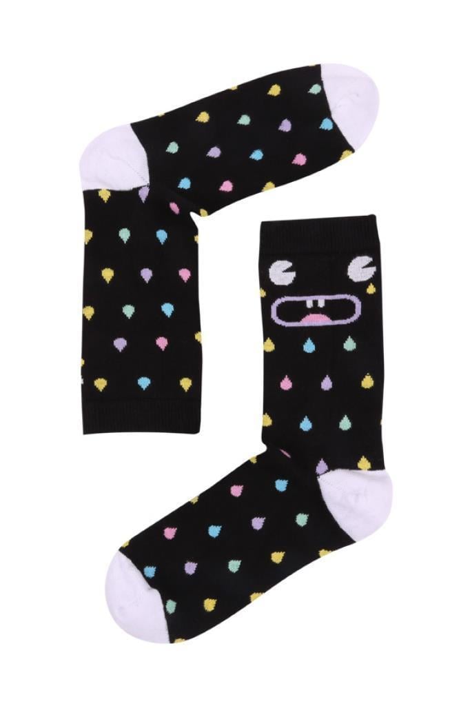 Socks Company Siyah-Damla Desenli Kadın Çorap