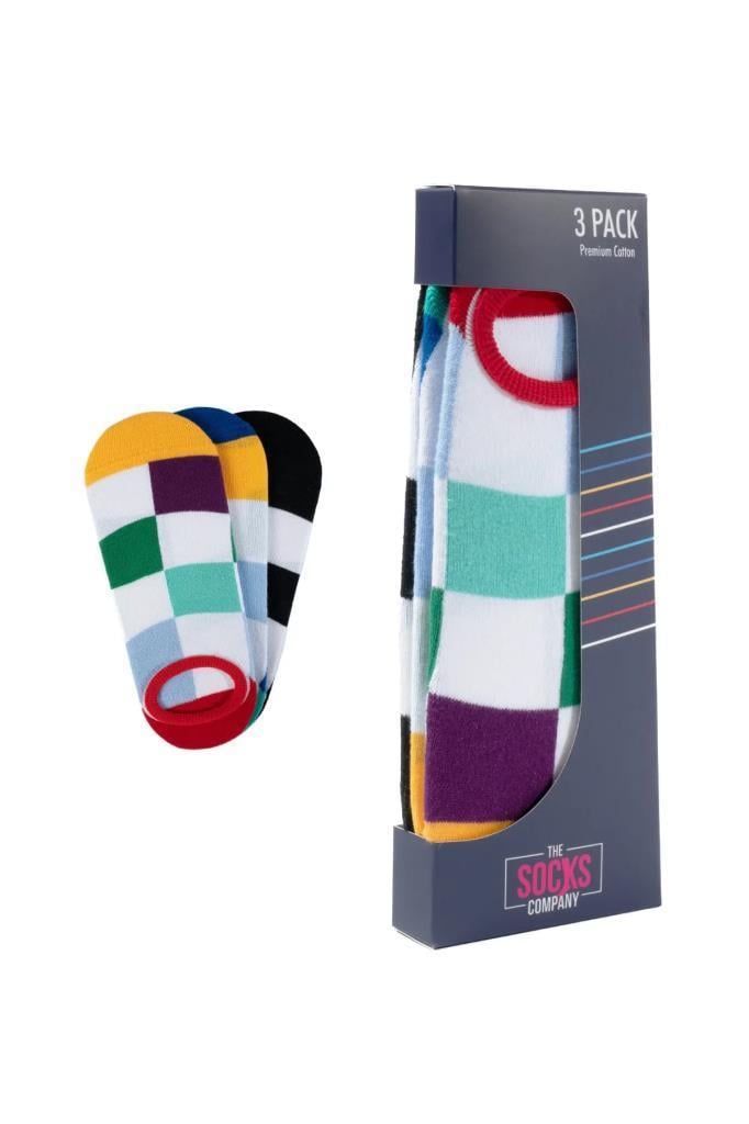 The Socks Company 153P 3 Çift Desenli Erkek Görünmez Çorap
