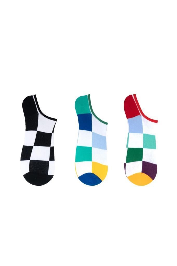 The Socks Company 153P 3 Çift Desenli Erkek Görünmez Çorap
