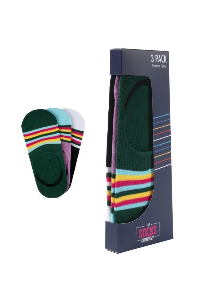 The Socks Company 160P 3 Çift Desenli Kadın Görünmez Çorap
