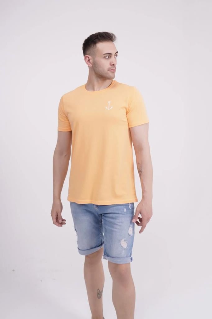 The Socks Company 23SCTS223U Çapa Nakışlı Bisiklet Yaka Turuncu Tshirt
