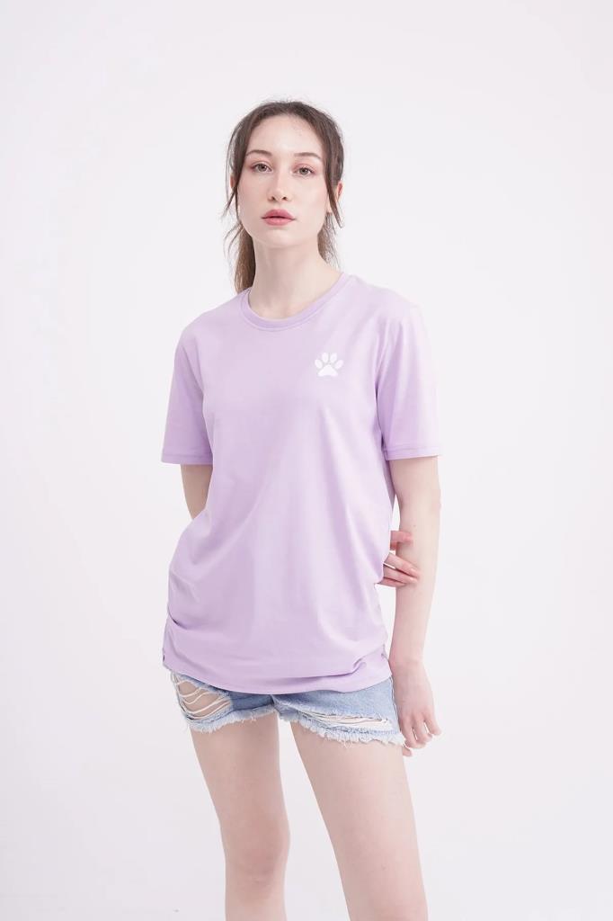 The Socks Company 23SCTS232U Pati Nakışlı Bisiklet Yaka Lila Tshirt