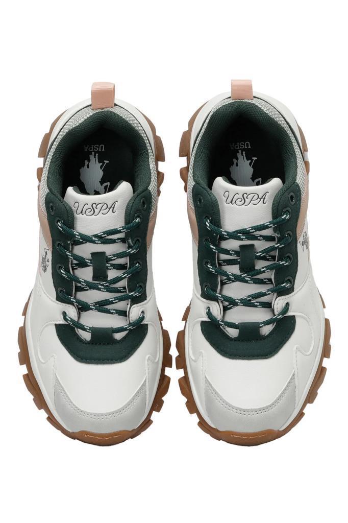 U.S. Polo Assn. 101416511 Tracky 3PR White/Green Kadın Sneaker