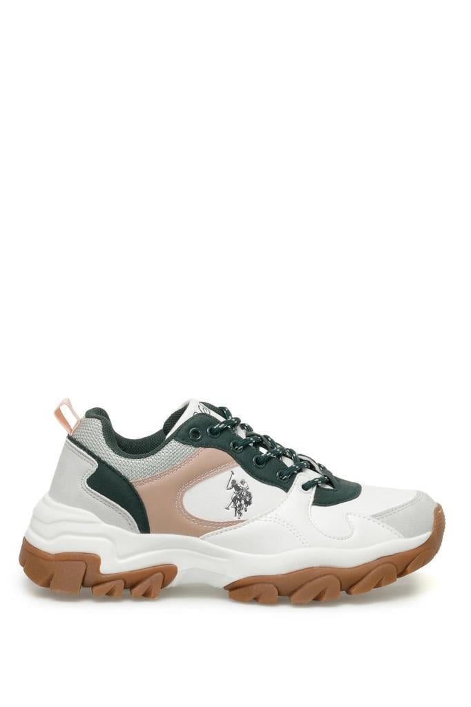 U.S. Polo Assn. 101416511 Tracky 3PR White/Green Kadın Sneaker