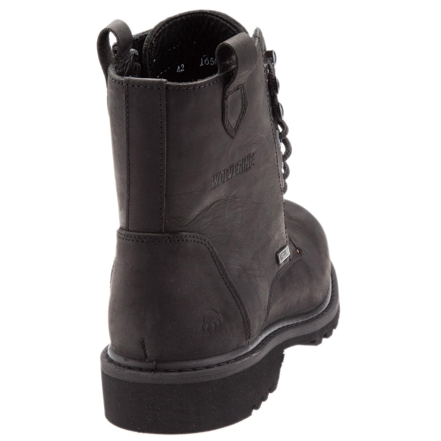 Wolverine Merlin-M Waterproof Black Crazy Deri Erkek  Bot