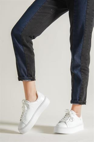 AyakkabıdaMarka 1048-Z Beyaz Kadın Sneaker