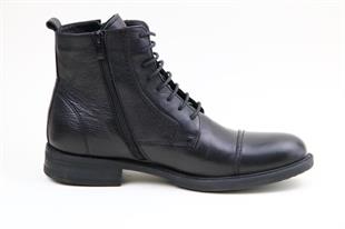 AyakkabıdaMarka 216031 İnci Siyah Fermuarlı-Bağlı Erkek Bot