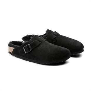 Birkenstock 0259883 Boston VL/Shearling Black Kadın Terlik