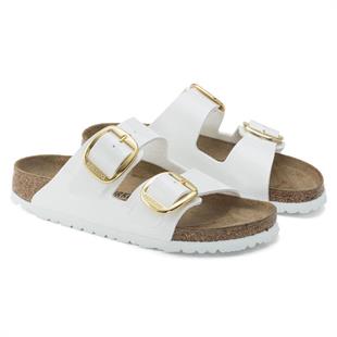 Birkenstock 1019818 Arizona Big Buckle BF Patent White Kadın Terlik