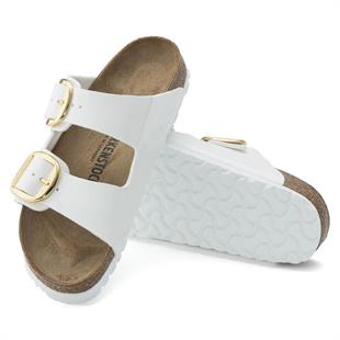 Birkenstock 1019818 Arizona Big Buckle BF Patent White Kadın Terlik