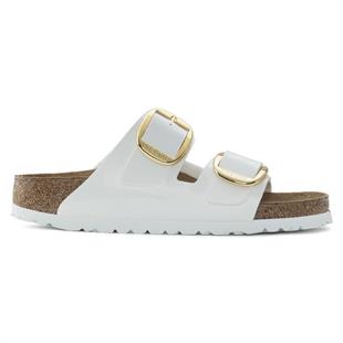 Birkenstock 1019818 Arizona Big Buckle BF Patent White Kadın Terlik