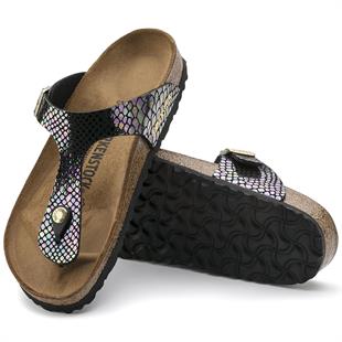 Birkenstock Gizeh BS Shiny Snake Black 1003464 Soft Footbed Kadın Terlik