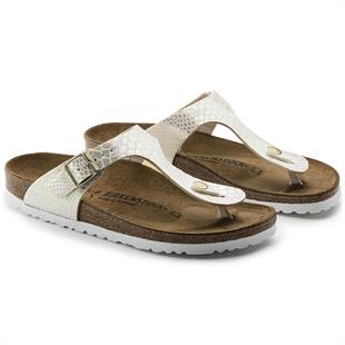 Birkenstock  Gizeh Shiny Snake Cream 0847431 Kadın Terlik