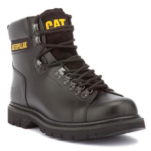 Caterpillar Alaska Black Deri Erkek Bot