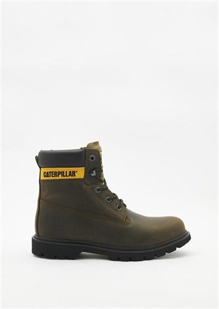 Caterpillar Golden Dark Olive Deri Erkek Bot