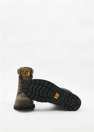 Caterpillar Golden Dark Olive Deri Erkek Bot