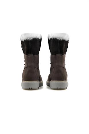 Caterpillar Utah Fur DarkGrey Nubuk Kadın Bot