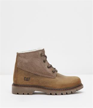 Caterpillar Vermont Fur Beige Crazy Deri Kadın Bot