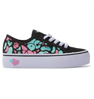 DC Shoes ADJS300280 Manual Platform Black/Crazy Pink/Turquoise Kadın Sneaker