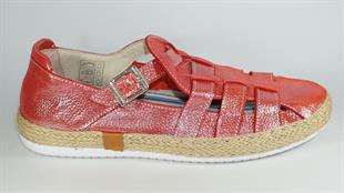 FreeFoot 00123 Sedef Kırmızı Tokalı Geçmeli Kadın Günlük Ayakkabı