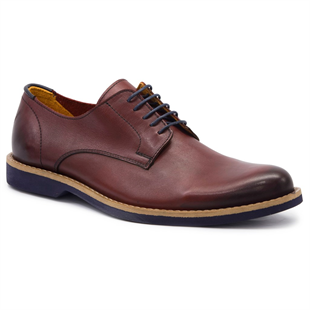 FreeFoot 438 Bordo Deri Erkek Ayakkabı
