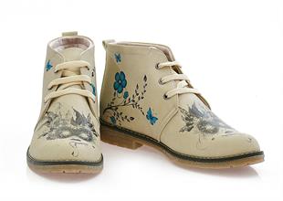 Goby PH212 Bej Desenli Kadın Bot