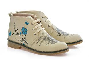 Goby PH212 Bej Desenli Kadın Bot