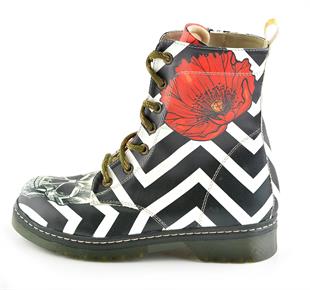 Goby WMRT126 Siyah Desenli Kadın Bot