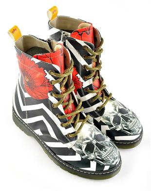 Goby WMRT126 Siyah Desenli Kadın Bot