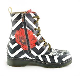 Goby WMRT126 Siyah Desenli Kadın Bot