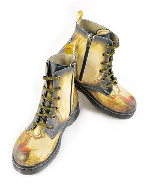 Goby WMRT129 Yeşil Desenli Kadın Bot