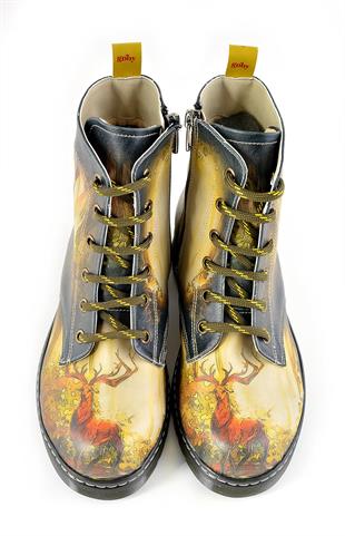 Goby WMRT129 Yeşil Desenli Kadın Bot