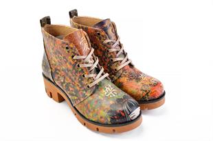 Goby YHP106 Yeşil Desenli Kadın Bot