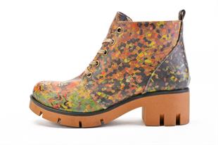 Goby YHP106 Yeşil Desenli Kadın Bot