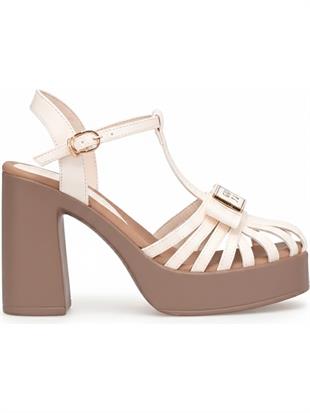 Guja 26Y491-6 Krem Kadın Topuklu Ayakkabı